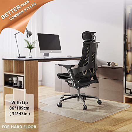 Chair-Mat-with-Lip, Desk-Chair-Mat, Floor-Chair-Mat, YOUKADA Heavy Duty Chair Mat,Desk Mat with Lip for All Floors,86 x 109 cm/34 x 43 inches