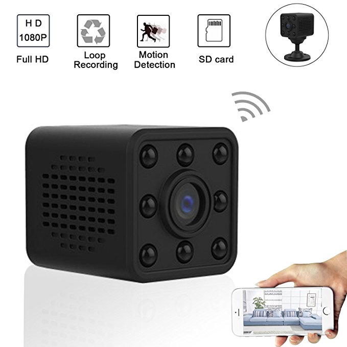 Pelay Mini Wifi Hidden Camera,HD 1080P Wireless Small Spy Camera with Night Visio/Motion Detector/Digital Video Recorder (IOS &Android)