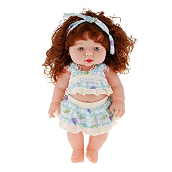 Magideal Handmade Realistic Baby Girl Vinyl Doll Rotatable Legs Arms with Removable Clothes Set (30 cm, Green)