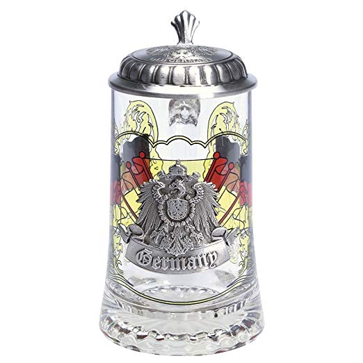 Germany Glass Stein with pewter lid