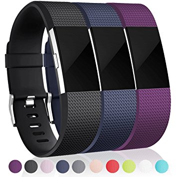 For Fitbit Charge 2 Bands(3 Pack), Maledan Replacement Accessory Wristbands for Fitbit Charge 2 HR, Large Small