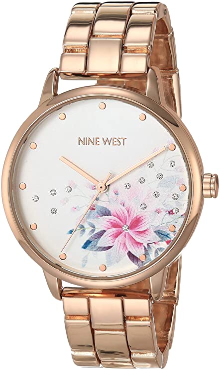 Nine West Women's Crystal Accented Bracelet Watch