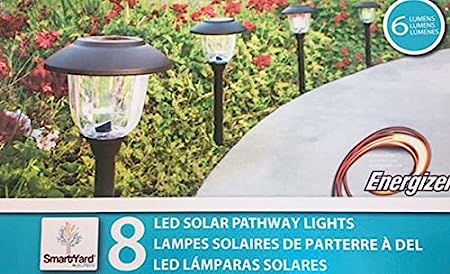 Smartyard Solar LED Rechargeable Pathway Lights - 8 pack
