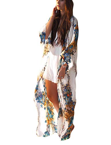 Bsubseach Womens Chiffon/Rayon Beach Blouses Kimono Cardigan Long Bikini Cover Up