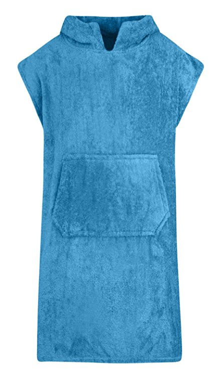 Adore Childrens Hooded 100% Cotton Changing Robe with Pocket Poncho Towel Ideal for Swimming, Surfing and Bathing