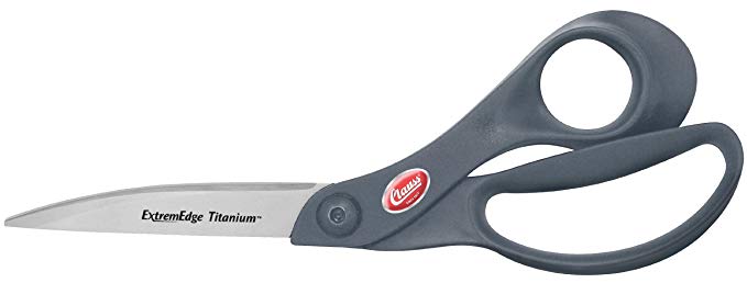 Clauss ExtremEdge Titanium Bonded Adjustable Tension Industrial Shears, Knife Edge, Grey, 8" Bent