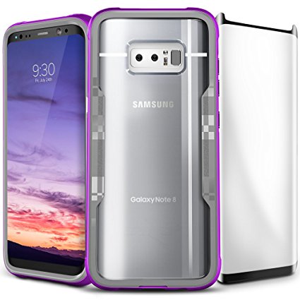 Samsung Galaxy Note 8 Case, Zizo [Shock 2.0 Series] w/ FREE [Curved Full Glass Screen Protector] Military Grade Drop Tested- PC Metallic Bumper