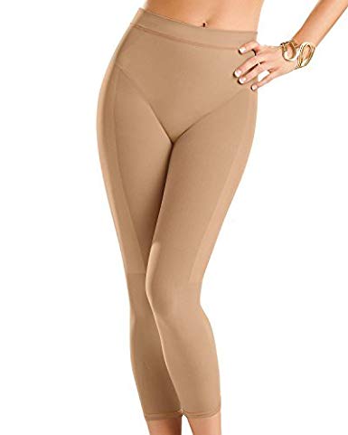 Leonisa Invisible High Waisted Super Comfy Compression Tummy Control Slimming Capri Shaper Leggings