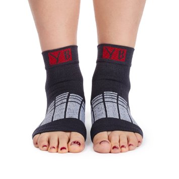 Compression Foot Sleeve By Yorkberg. 1 Pair of Plantar Fasciitis Socks - For Ankle and Heel Support - Black