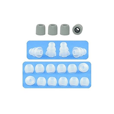 Extra Small - Earphones Plus brand replacement earphone tips custom fit assortment: memory foam earbuds, triple flange ear tips, and standard replacement ear cushions (Please see product details for connector sizes)