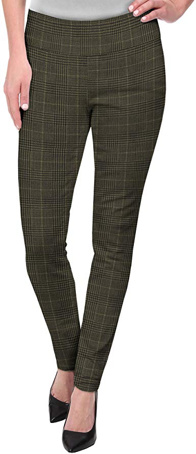 HyBrid & Company Womens Pull on Business Millennium Bootcut Skinny Pants with Prints