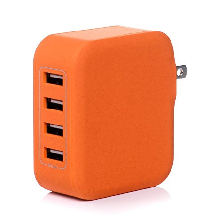 Lumsing Cube Series 21W 4-Port USB Wall Charger (Orange)
