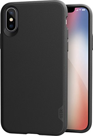 Silk iPhone X Grip Case - BASE GRIP Lightweight Protective Slim Cover - "Kung Fu Grip" - Black Onyx