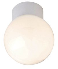 Bathroom Ceiling Flush Light [ Robus Globe - R60SB ] IP44 Rated for bathroom zones 2 & 3.