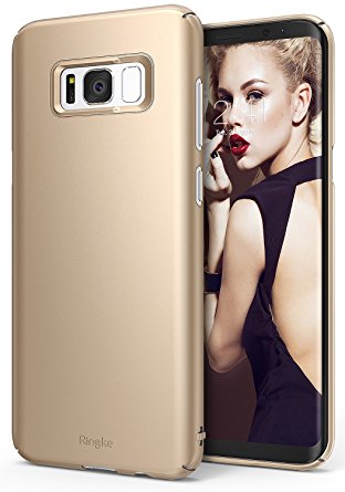 Samsung Galaxy S8 Case, Ringke [SLIM Series] Dazzling Slender [Laser Precision Cutouts] Fashionable & Classy Superior Steadfast Bolstered PC Hard Skin cover - Royal Gold