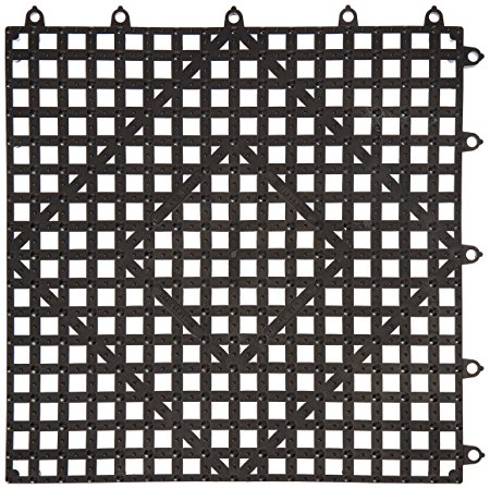 Winco BML-12K Interlocking Bar Mat, 12 by 12-Inch, Dark Smoke