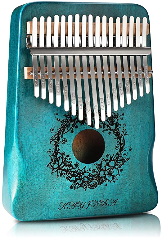 17Keys Wooden Kalimba Finger Thumb Piano Education Musical Instrument, Mbira with Tuning Hammer Piano Bag Study Instruction Musical Christmas Gift for Kids Adult Beginners
