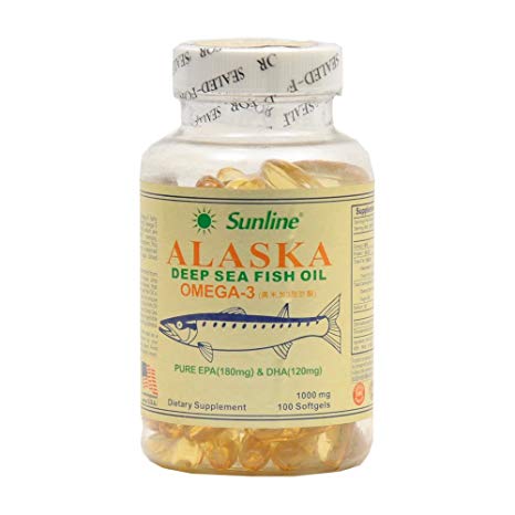 Sunline Alaska Deep Sea Fish Oil 1000mg Omega-3-100 Softgels