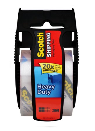 Scotch Heavy Duty Shipping Packaging Tape 188 x 800 Inches Black Dispenser 142-BL