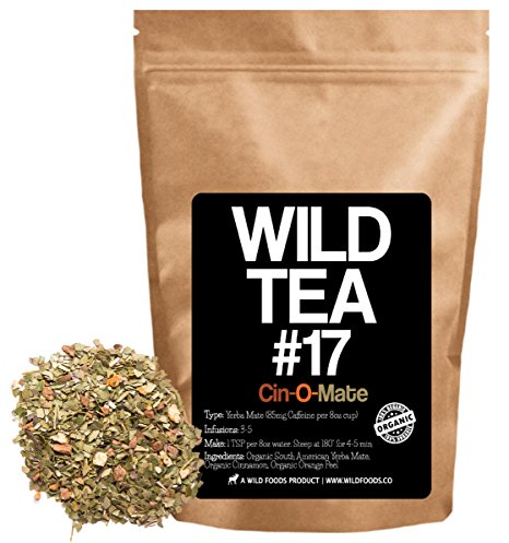 Organic Yerba Mate Herbal Tea With Cinnamon and Orange Peel, Wild Tea #17 Cin-O-Mate by Wild Foods (2 ounce)