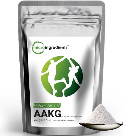 AAKG Powder (L-Arginine alpha-Ketoglutarate) 260g, 100 Servings, Vegan, Vegetarian | Micro Ingredients ...