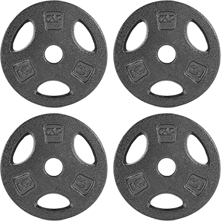 WF Athletic Supply Cast Iron 1-Inch Standard Grip Plate for Strength Training, Muscle Toning, Weight Loss & Crossfit - Multiple Choices Available