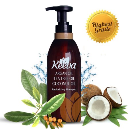 1 Best Sulfate Free Shampoo with Tea Tree Oil Argan Oil and Coconut Oil 3-in-1 Formula by Keeva 100 Natural and Organic Ingredients Perfect Anti-Dandruff Dry Scalp Moisturizing and Clarifying