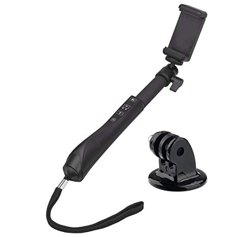 Polaroid Bluetooth Selfie Stick 40/Extender with Integrated Remote Grip- (Version for iOS & Android Devices, Smartphones & Cameras Tripod Adapter for GoPro Hero 3  /3/4/2/1