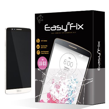 KR-NET Easy2Fix LCD Touch Screen Digitizer Assembly Replacement Kit with Frame for LG G3 D855 White