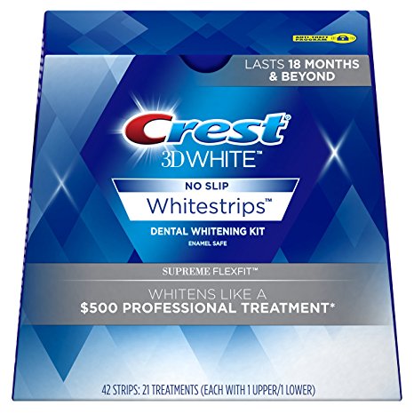 Crest 3D White Supreme Flexfit Dental Whitening Kit with 21 Treatments, 42 Count