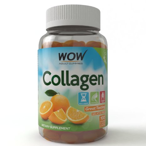 Collagen Supplement Type 1 & 3 Adult Gummies by WOW - Anti Aging & Healthy Skin, Hair & Nails - 100 Count - Natural Flavor and Sweeteners, Non-GMO