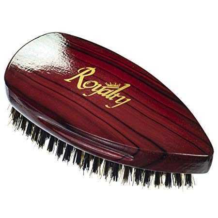 Royalty By Brush King Wave Brush #905-9 Row Medium Hard Pointy Palm- Patented 360 waves brush- From the maker of Torino Pro Wave brush 360