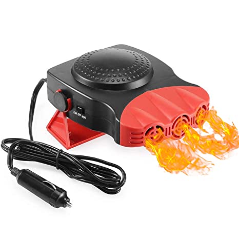 Car Heater 12V 150W with in Cigarette Lighter Portable Windscreen Fan with High Power Car Heater and Cooling Fan for Fast Heating Defrost Defogger (Red)