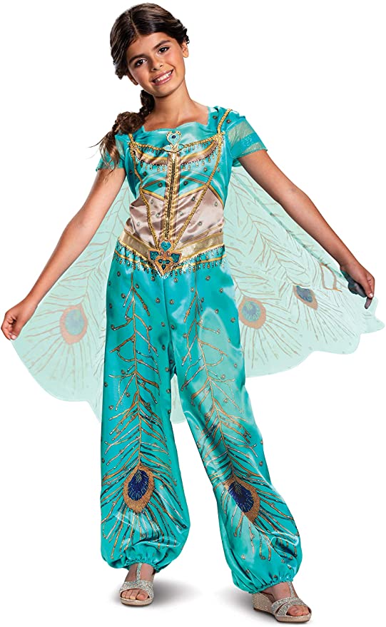 Disney Princess Jasmine Aladdin Classic Girls' Costume, Teal