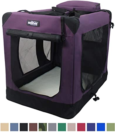 EliteField 3-Door Folding Soft Dog Crate, Indoor & Outdoor Pet Home, Multiple Sizes and Colors Available