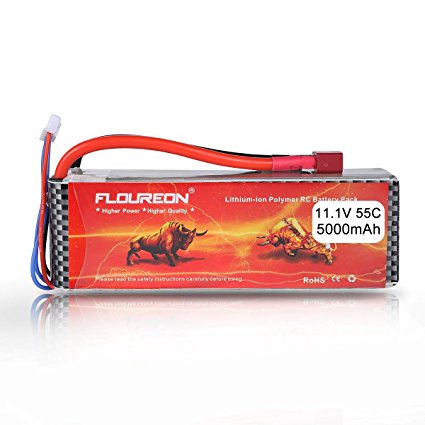 FLOUREON 3S 11.1V 5000mAh 55C Lipo Battery Pack with Deans T Plug for RC Helicopter RC Airplane RC Hobby