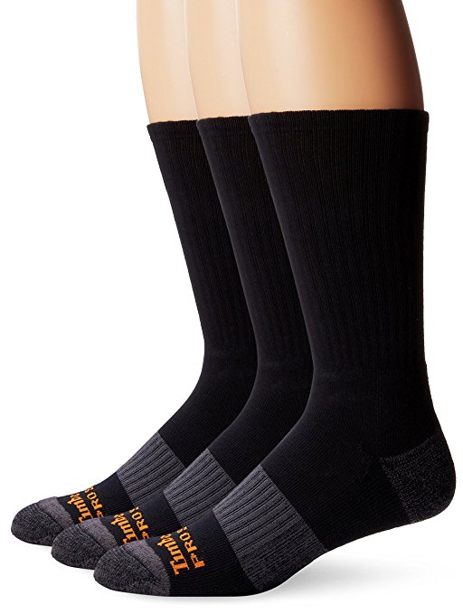 Timberland Pro Men's 3 Pack Reinforced Heel Toe Work Crew Sock