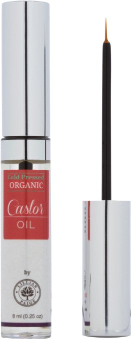 Organic Cold Pressed Castor Oil - 100% Pure - For Healthy Eyelashes and Eyebrows - Best for Healthy Growth and Strength Treatment - (Tube with Eyeliner Applicator)