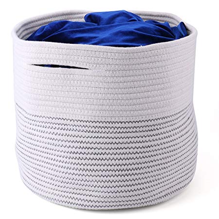 Tosnail 15 x 15 x 13 Inches Large Storage Baskets Cotton Rope Woven Storage Bins - Great for Toy, Towel, Kids Laundry