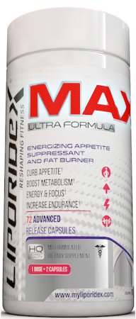 Liporidex MAX - Thermogenic Weight Loss Formula Supplement Fat Burner and Appetite Suppressant - Reduce Belly Fat Increase Energy Boost Metabolism Reduce Appetite and Lose Weight Fast - 72 Diet Pills