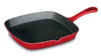 Cuisinart CI30-23CR Chef's Classic Enameled Cast Iron 9-1/4-Inch Square Grill Pan, Cardinal Red