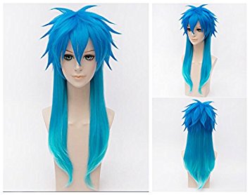 Kadiya Anime Blue Medium Length Boy Cosplay Wigs Costume Full Hair