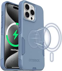 OtterBox iPhone 15 Pro MAX Commuter Series Case - MagSafe Edition - Blue, Slim & Tough, Pocket-Friendly, with Port Protection - Crisp Denim