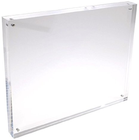5x7 Clear Acrylic Picture Frame; Magnetic Acrylic Photo Frames, Thick Desktop Frames (5x7 Inches)