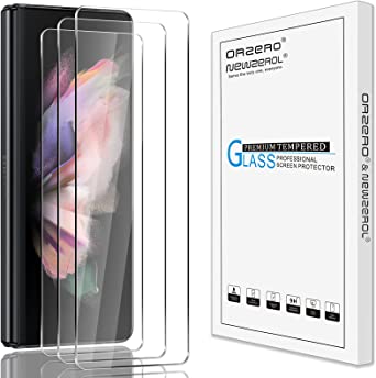 NEWZEROL 3 Packs Screen Protector for Samsung Galaxy Z Fold 3,2.5D Edges 9 Hardness High-Definition [Case Friendly] Tempered Glass Screen Protector for Galaxy Z Fold 3 - Transparent