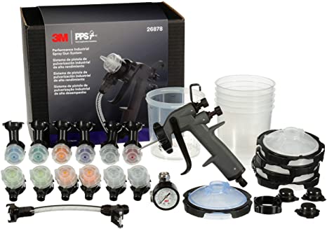 3M Performance Industrial Spray Gun Starter Kit, 26878, Includes PPS Series 2.0 Paint Spray Cup System, 12 Replaceable Nozzles in for Pressure and Gravity Painting, Whip Hose, Air Control