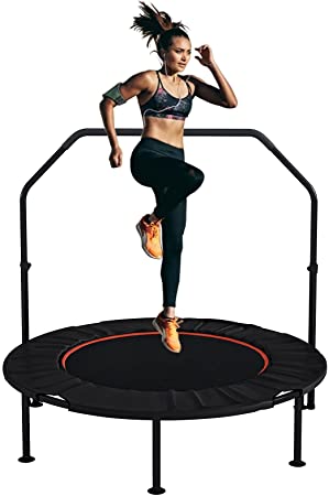 FoldableTrampoline 40" Indoor Exercise Kids Entertainment trampoline Rebounder Trampoline with Handle for Kids Adults