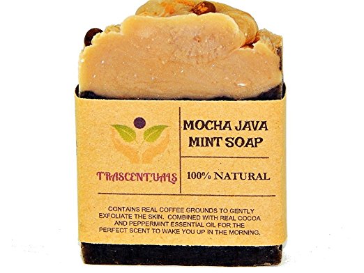 Exfoliating Coffee Mint Soap in Gift Box 100% Natural With Greek Yogurt and Loaded With Skin Loving Oils Like Coconut Olive and Grapeseed (1 Pack)