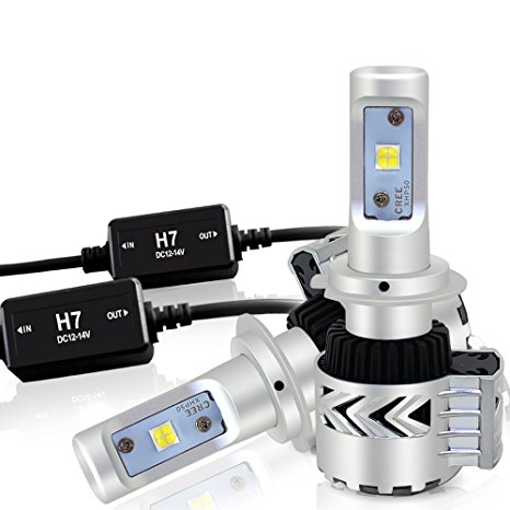 DakRide H7 LED Headlight Bulb Conversion Kit CREE-XHP50 Led Chips 6500K Cool White 6000LM CANBUS ERROR FREE Headlamp Led Fog Light Bulbs Replace for Halogen or HID Bulbs,1 Year Warranty