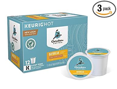 Caribou Coffee Daybreak Morning Blend K-Cups, 12-Count (Pack of 3)
